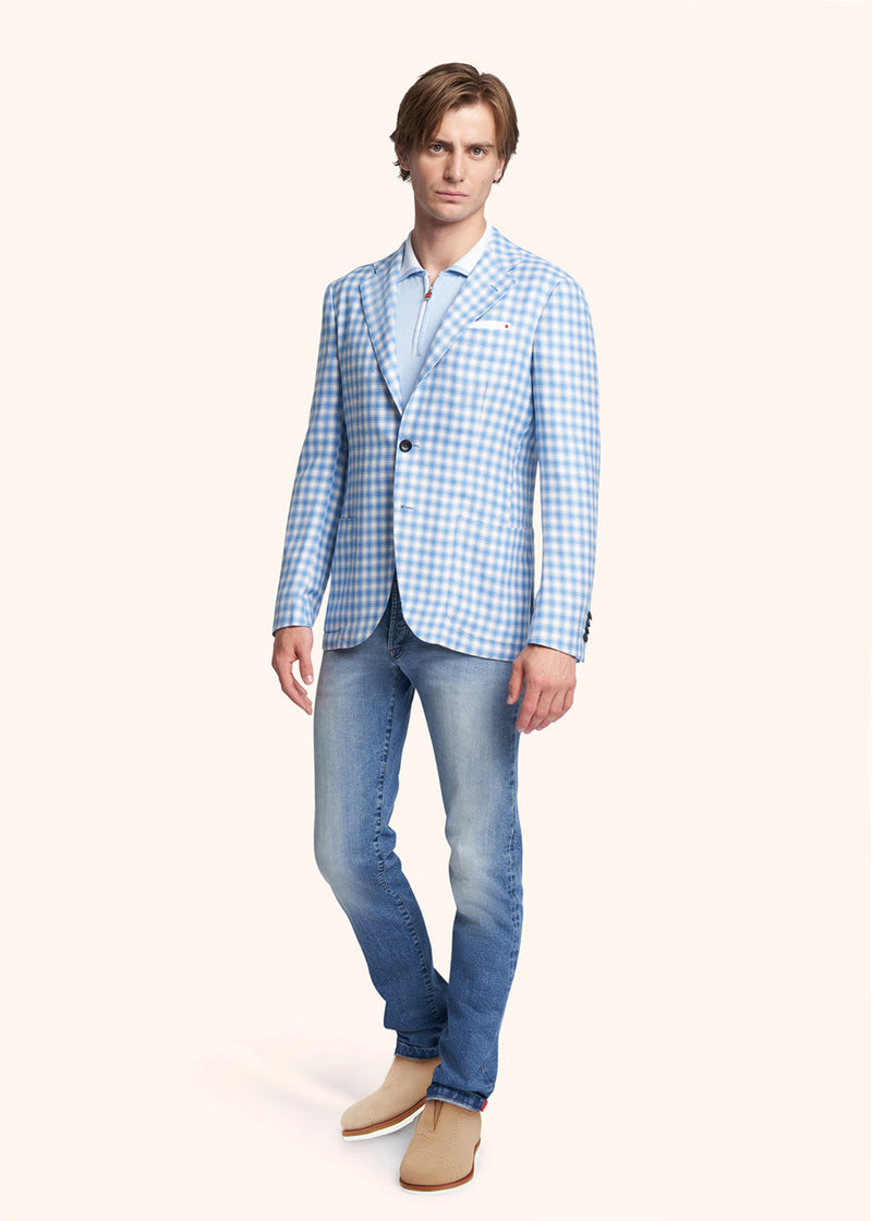 Kiton indigo trousers for man, in cotton 5