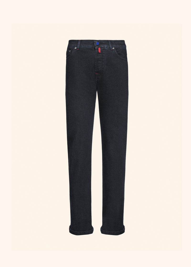 Kiton dark blue trousers for man, in cotton 1