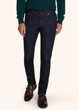 Kiton dark blue trousers for man, in cotton 2