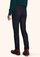 Kiton dark blue trousers for man, in cotton 3