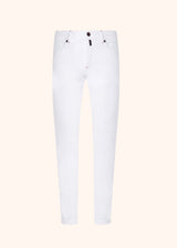 Kiton white trousers for man, in cotton 1