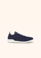 Kiton navy blue shoes for man, in cotton 1