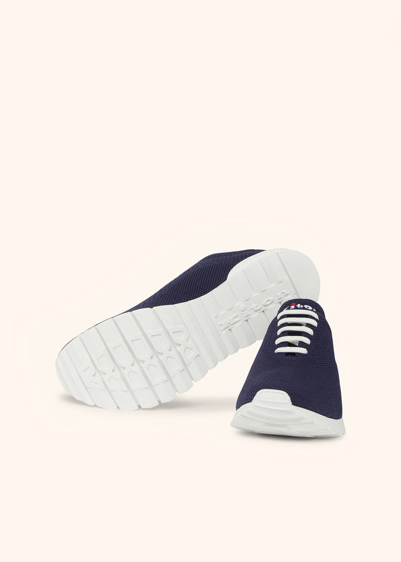 Kiton navy blue shoes for man, in cotton 3
