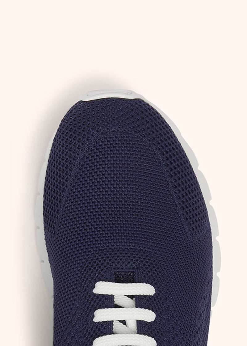 Kiton navy blue shoes for man, in cotton 4