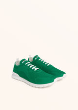 Kiton grass green shoes for man, in cotton 2
