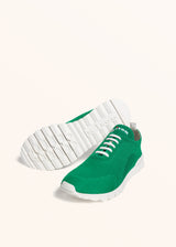 Kiton grass green shoes for man, in cotton 3