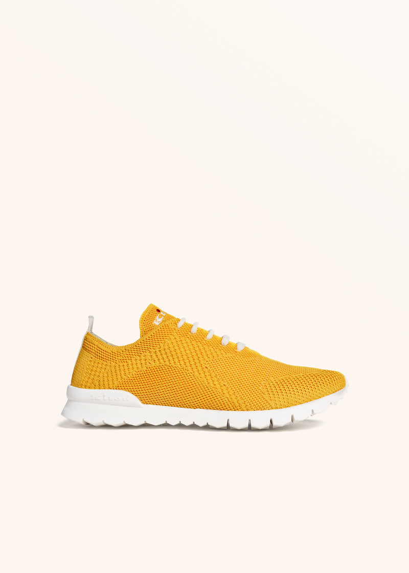 Kiton mustard shoes for man, in cotton 1