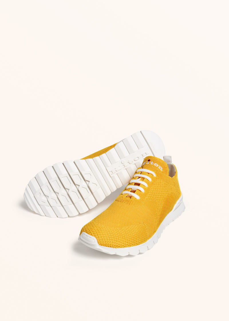 Kiton mustard shoes for man, in cotton 3