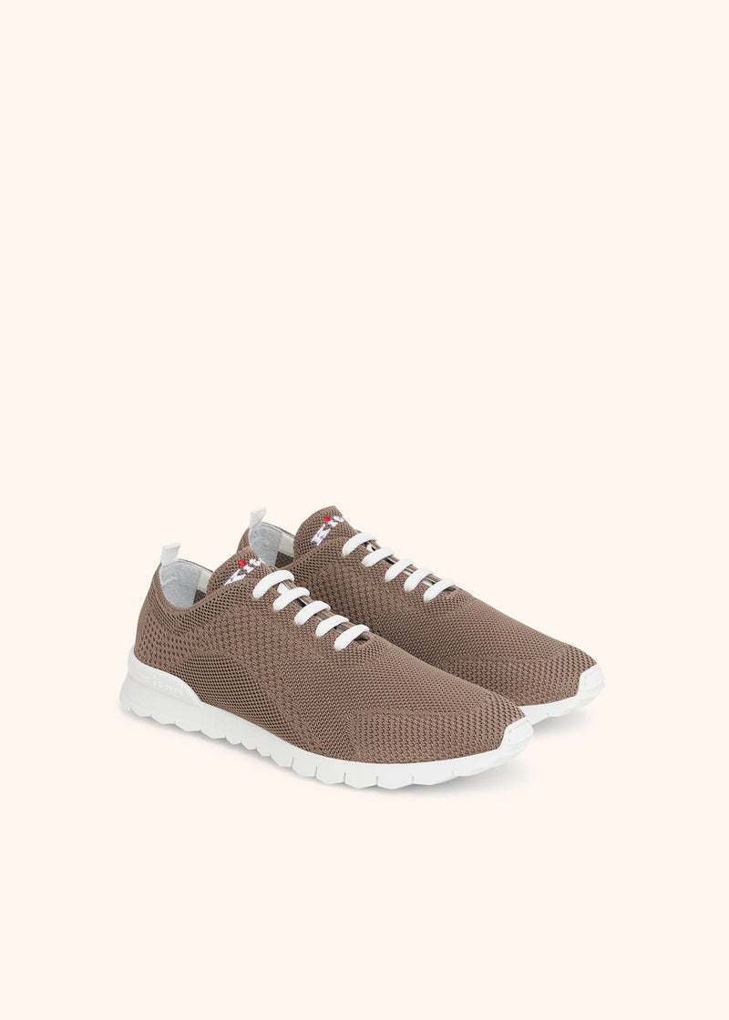 Kiton khaki sneakers shoes for man, in cotton 2