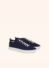 Kiton navy blue shoes for man, in cotton 2