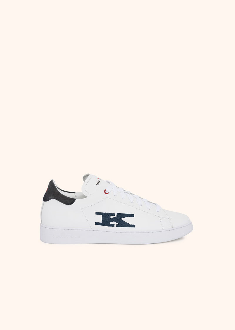 Kiton white/asphalt sneakers shoes for man, in calfskin 1