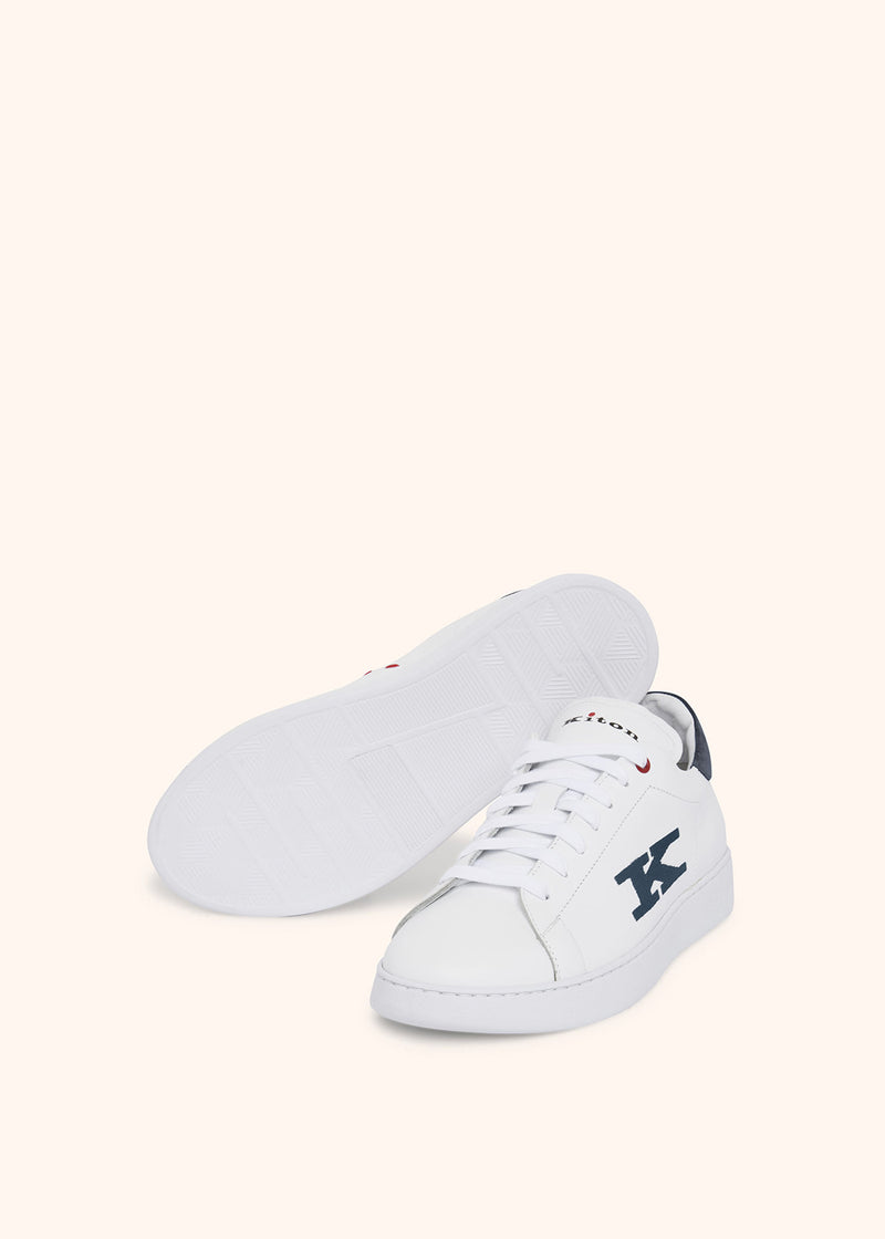 Kiton white/asphalt sneakers shoes for man, in calfskin 3