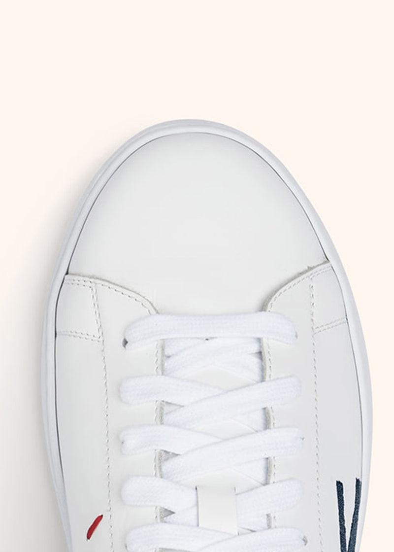 Kiton white/asphalt sneakers shoes for man, in calfskin 4