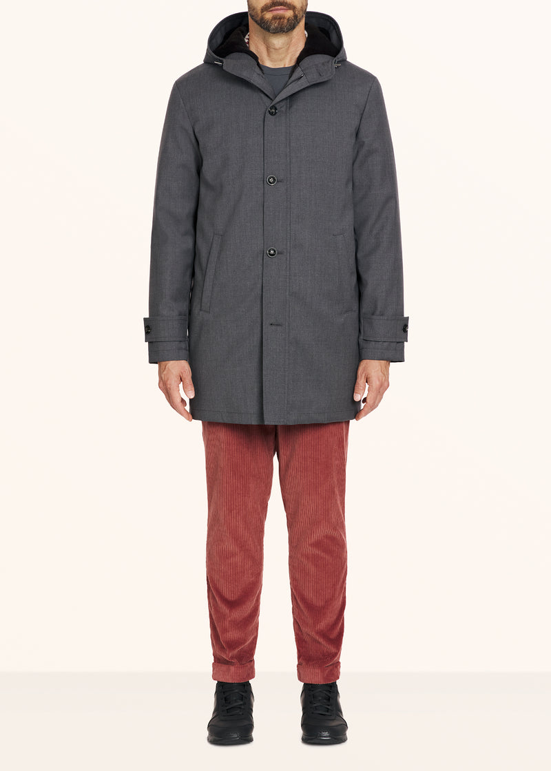 Kiton medium grey outdoor jacket for man, in wool 2