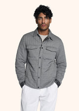Kiton light grey jacket for man, in cotton 2