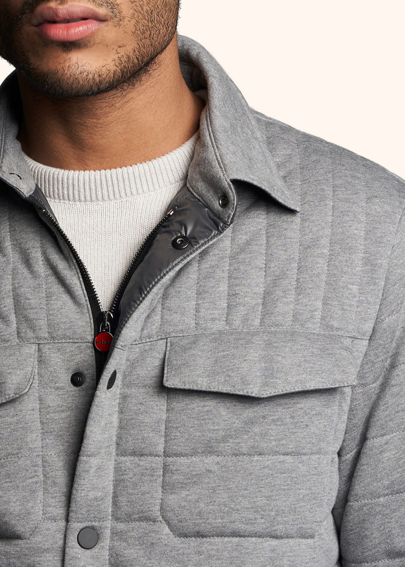 Kiton light grey jacket for man, in cotton 4