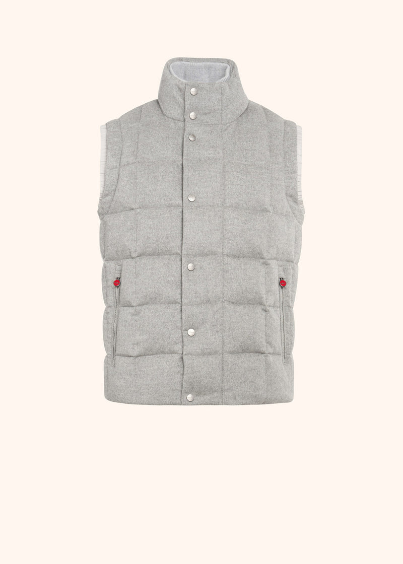 Kiton light grey vest for man, in cashmere 1