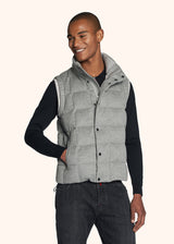Kiton light grey vest for man, in cashmere 2