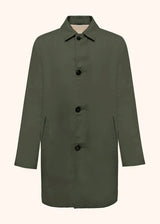Kiton dark green coat for man, in linen 1
