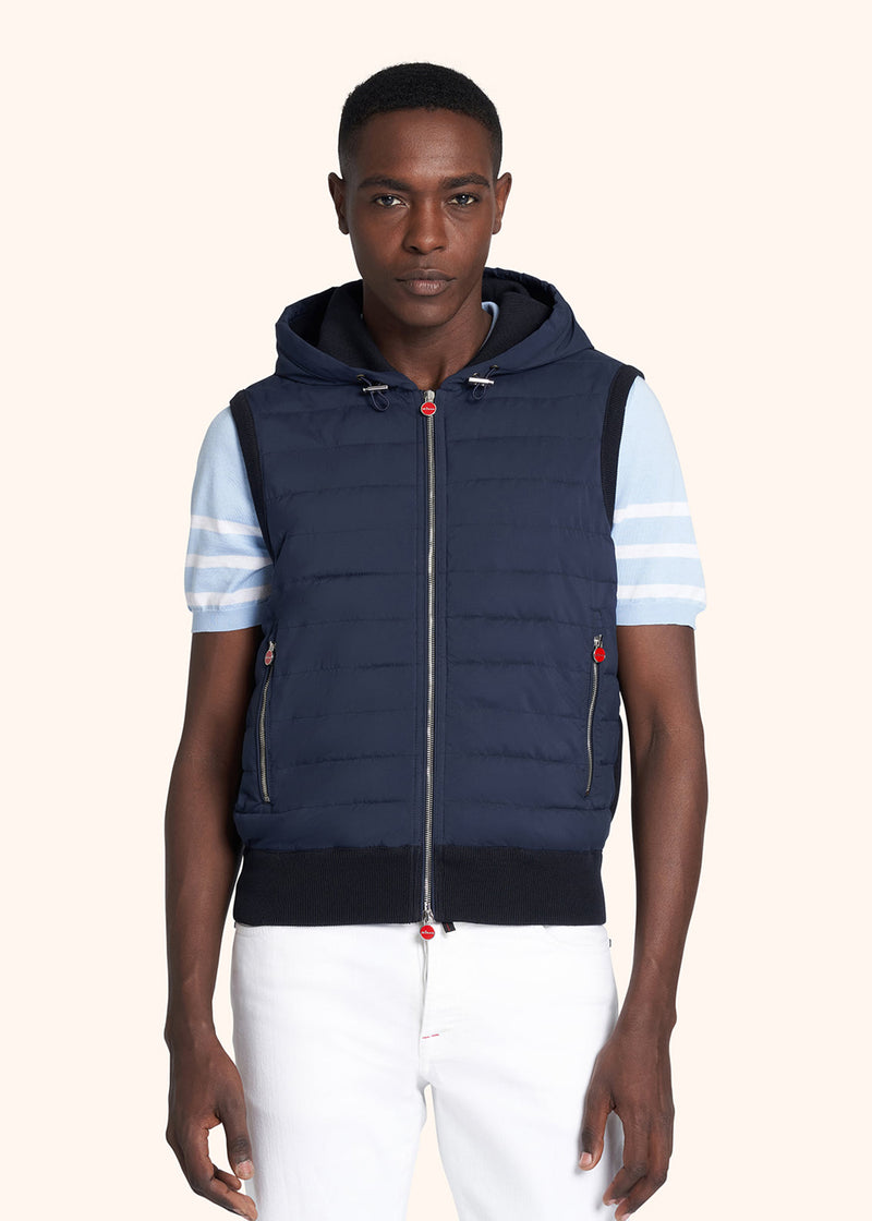 Kiton navy blue vest for man, in polyester 2